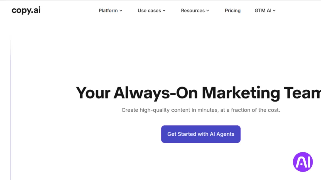 Copy.ai dashboard