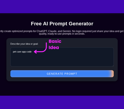 Free AI Prompt Generator tool by AI Ashes