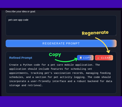 Free AI Prompt Generator tool by AI Ashes