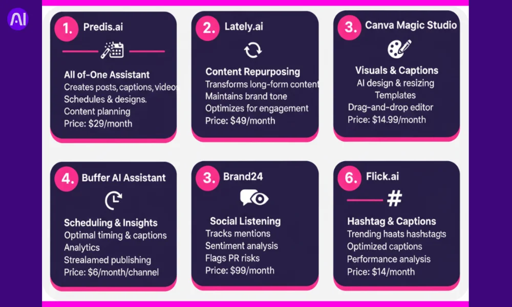 6 best ai tools for social media managers