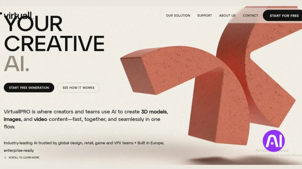 Virtuall free trial page showing signup