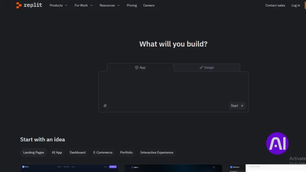Replit AI-powered IDE workspace for building and debugging apps directly in the browser.