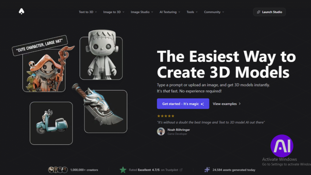 3D AI Studio login