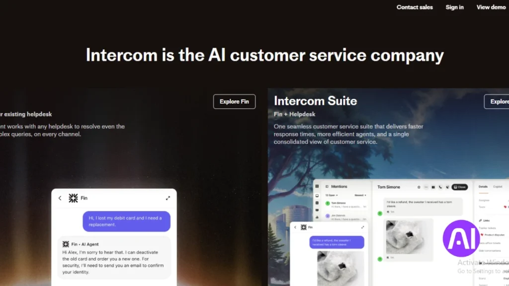 Intercom login page for accessing messaging and support tools in AI Tools for Startup.