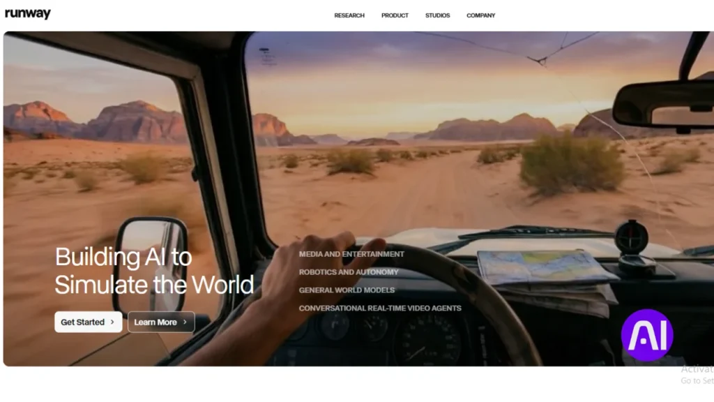 Screenshot of Runway ML interface showing video-to-video style transfer tools for animators.