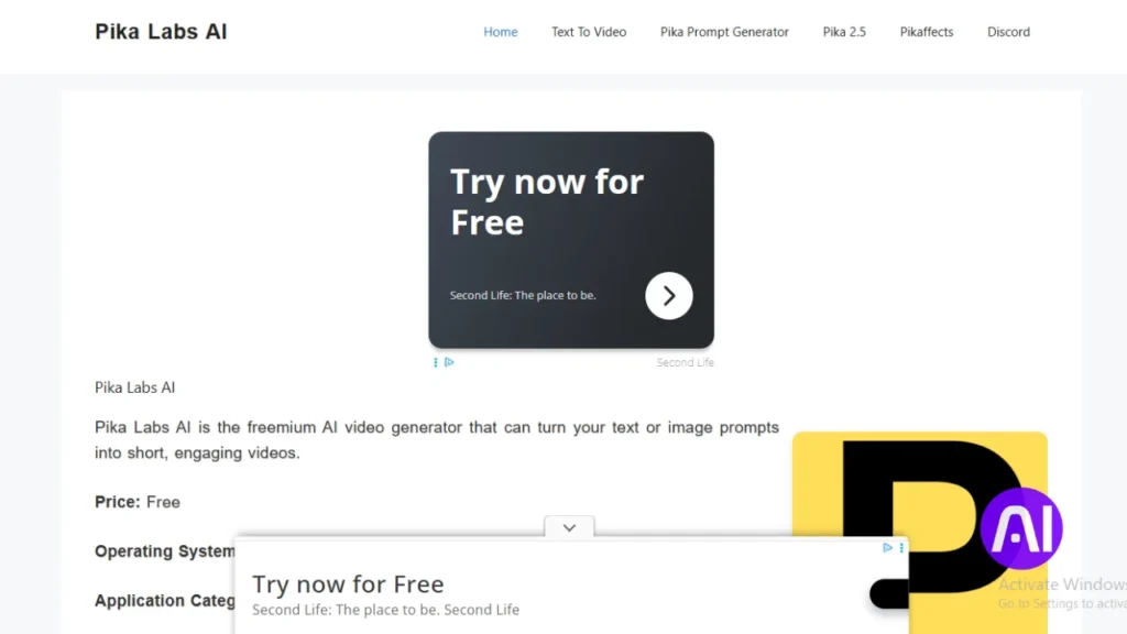Short cinematic animation clip created from a text prompt using Pika Labs AI.